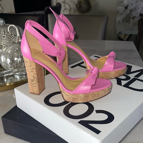 Alexandre Birman New Mabeleh Leather Cork Platform Sandal in Pink - Picture 5 of 14
